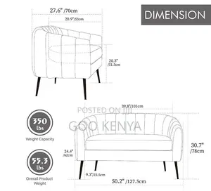 Home Sofa;Soft Chenille Sofa With Refined Metal Base – Two-Seat Design