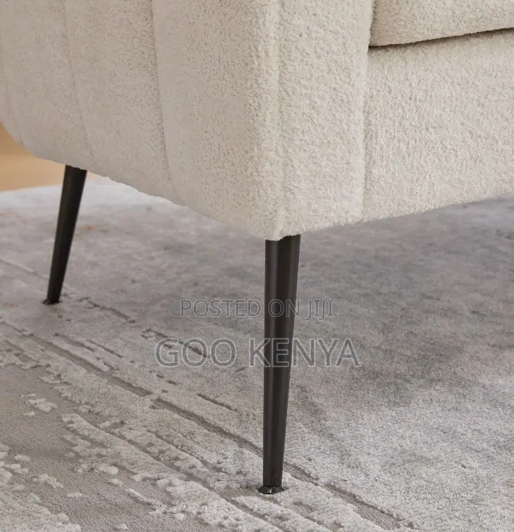 Home Sofa;Soft Chenille Sofa With Refined Metal Base – Two-Seat Design