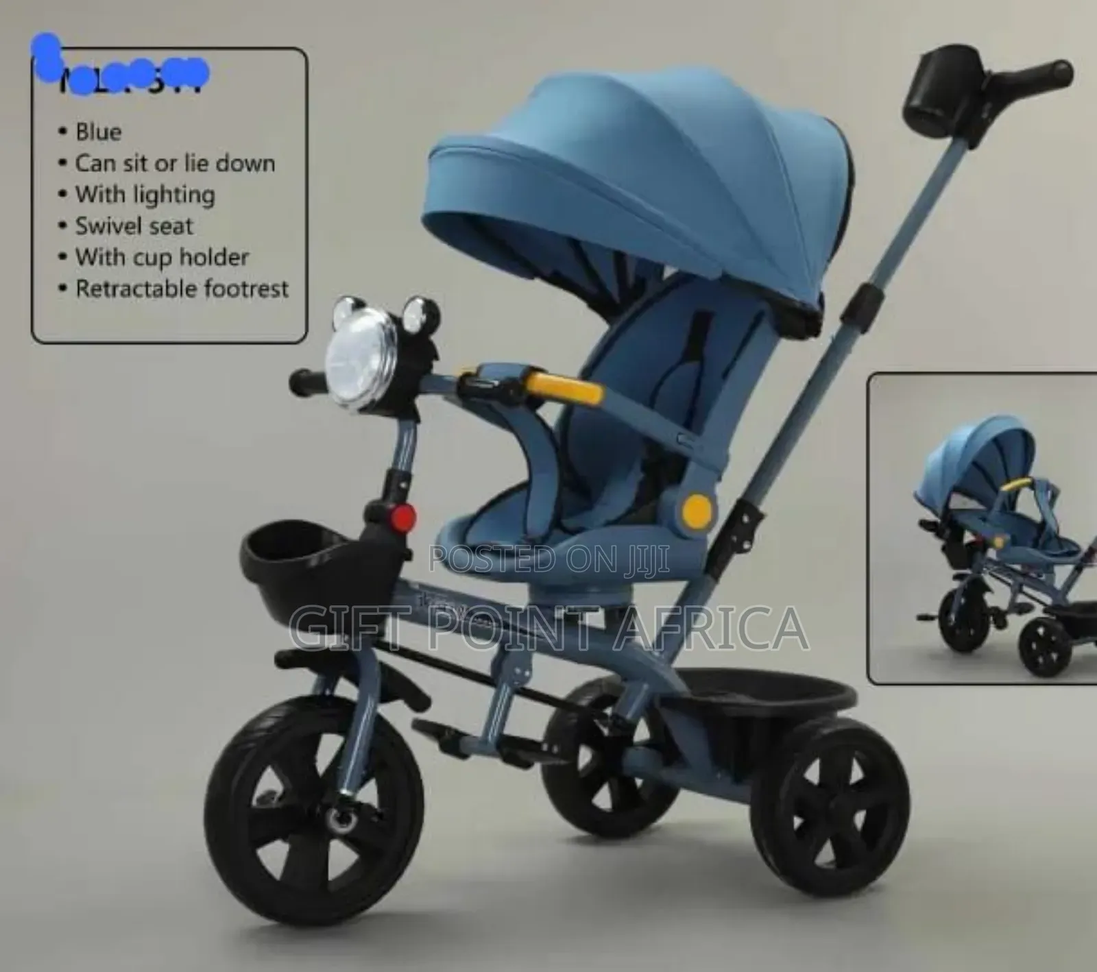 4in1 Baby Stroller Bike Rubber Tire Stroller Rotateable Baby Stroller