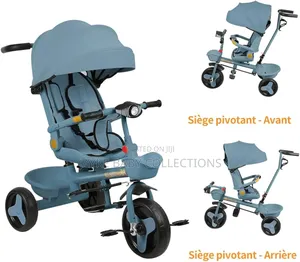 4-in-1 Baby Tricycle With Reversible Seat Canopy