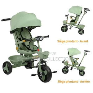 4-in-1 Baby Tricycle With Reversible Seat Canopy
