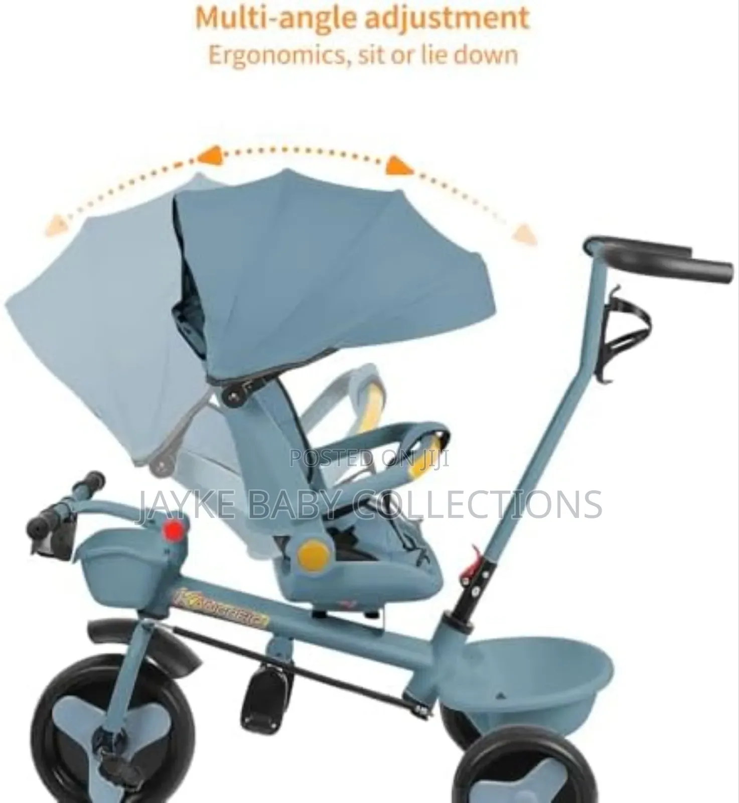 4-in-1 Baby Tricycle With Reversible Seat Canopy