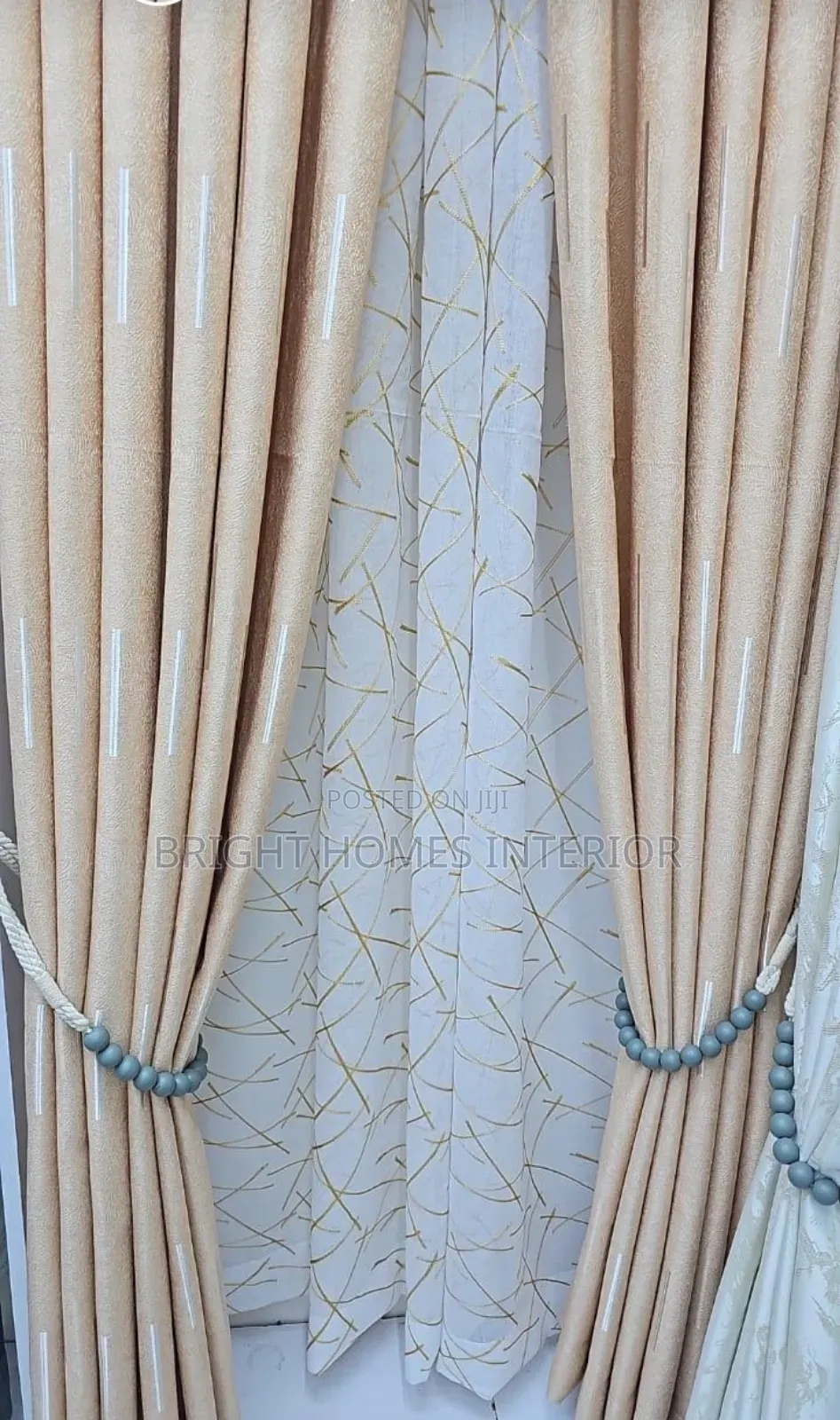 Beige or Cream Sitting Room Curtain Available