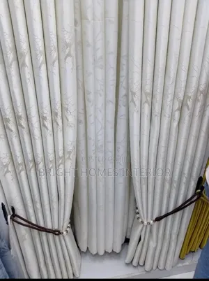 Cream Beautiful Dining Room Window Curtain