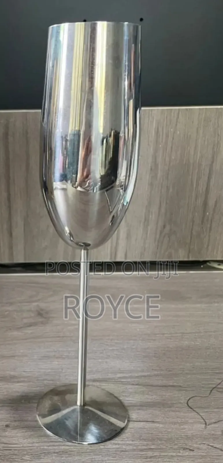 Stainless Steel Flute Champagne Glasses- 6pcs