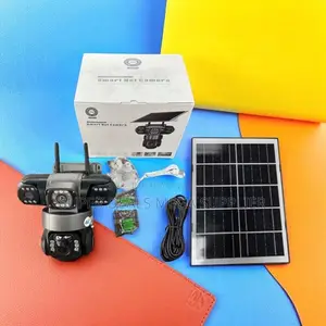 V380 Pro 12mp 4g Triple Lens Solar Security Camera With Pir Detection