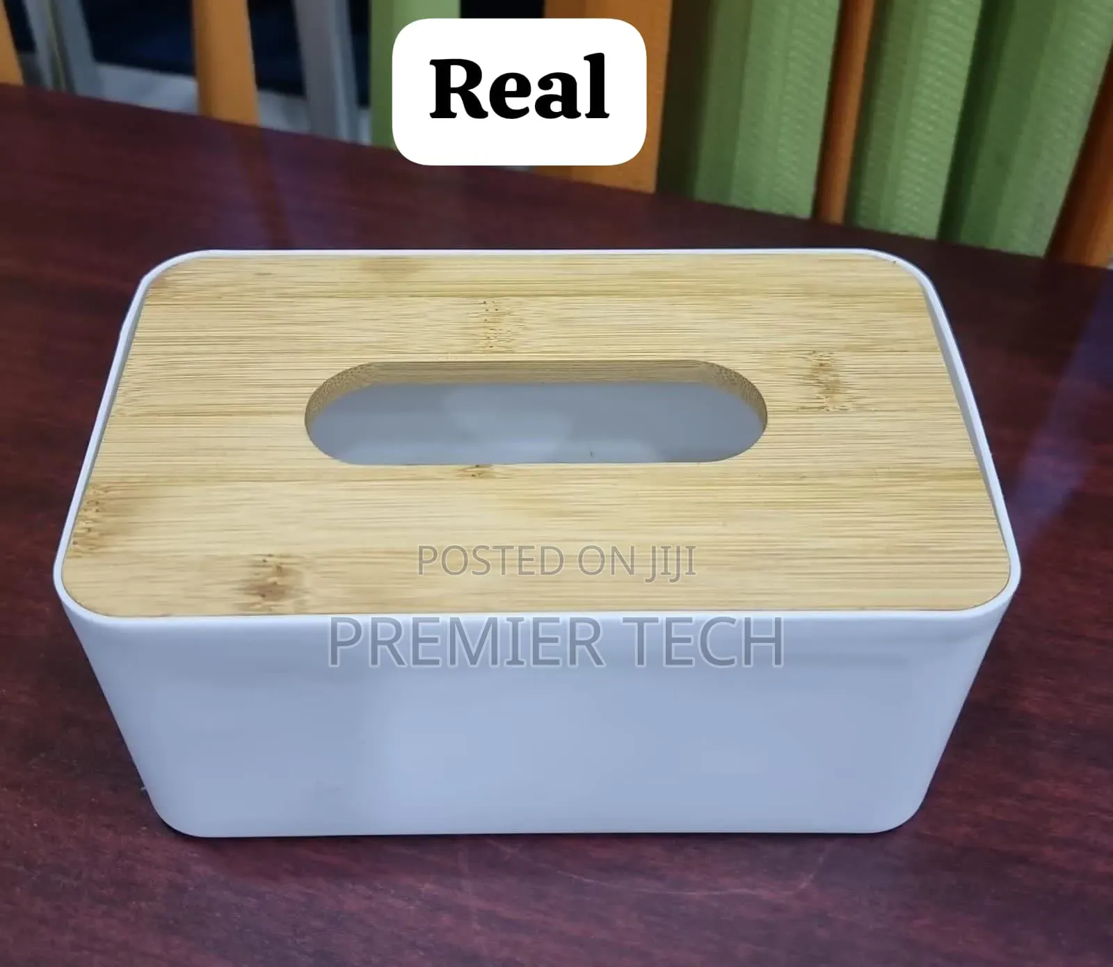 Bamboo Cover Serviet Holder in White Box