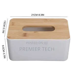 Bamboo Cover Serviet Holder in White Box