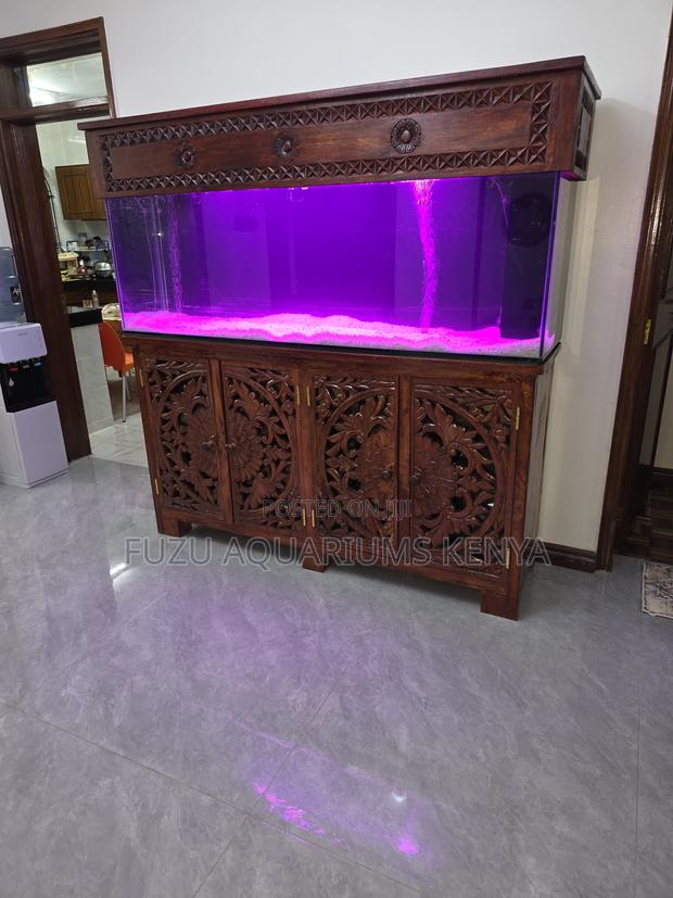 Solid Hardwood Aquarium – The Ultimate Statement Piece for Your Home - main view