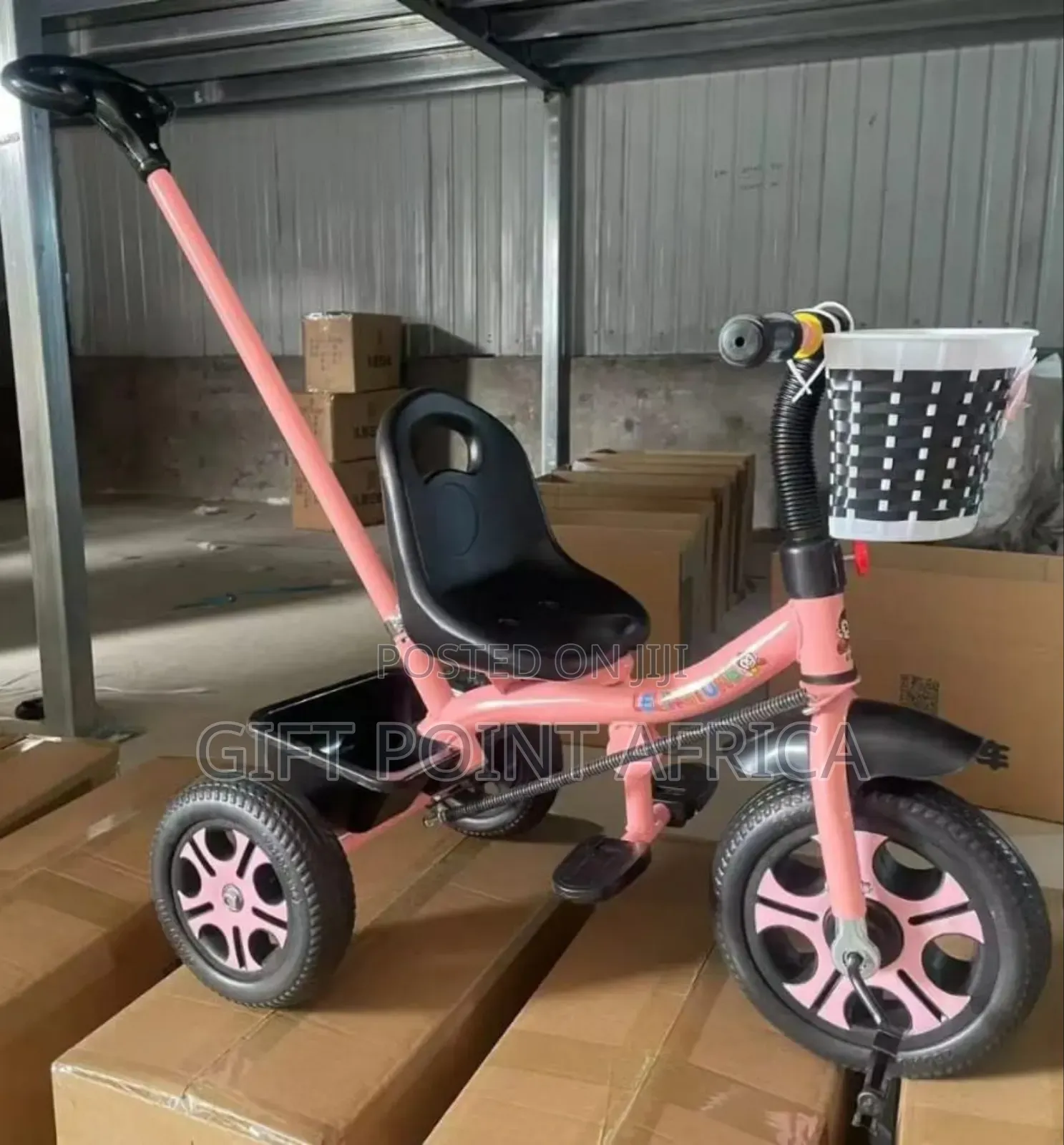 Tricycle With Detachable Handle,Basket,Belt, Foot Rest