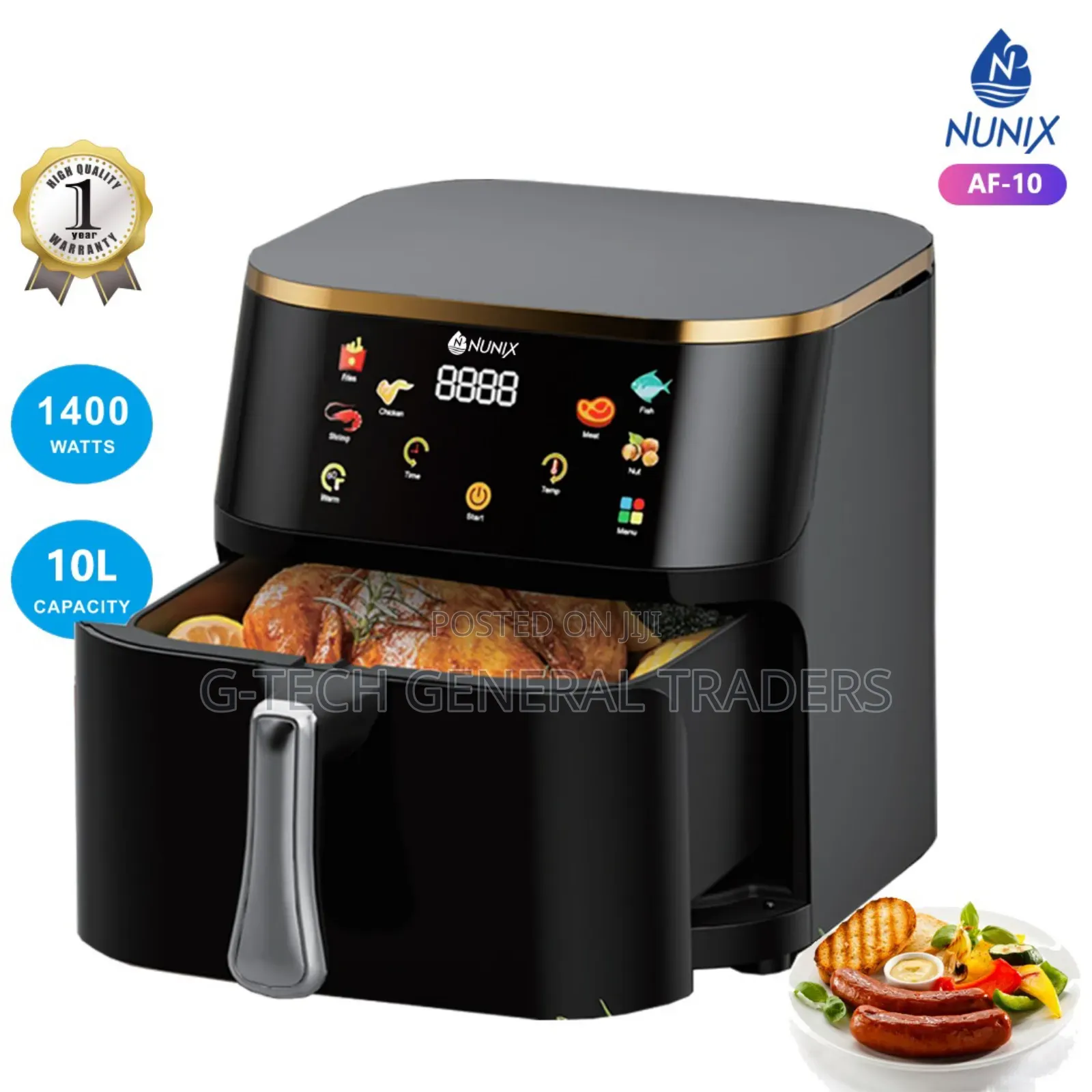 Nunix 10l Oilless Digital Air Fryer 1400w Af-10