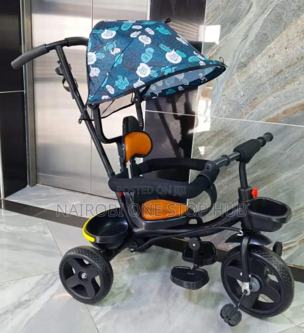 Kids' Push Tricycle With a Canopy. - main view