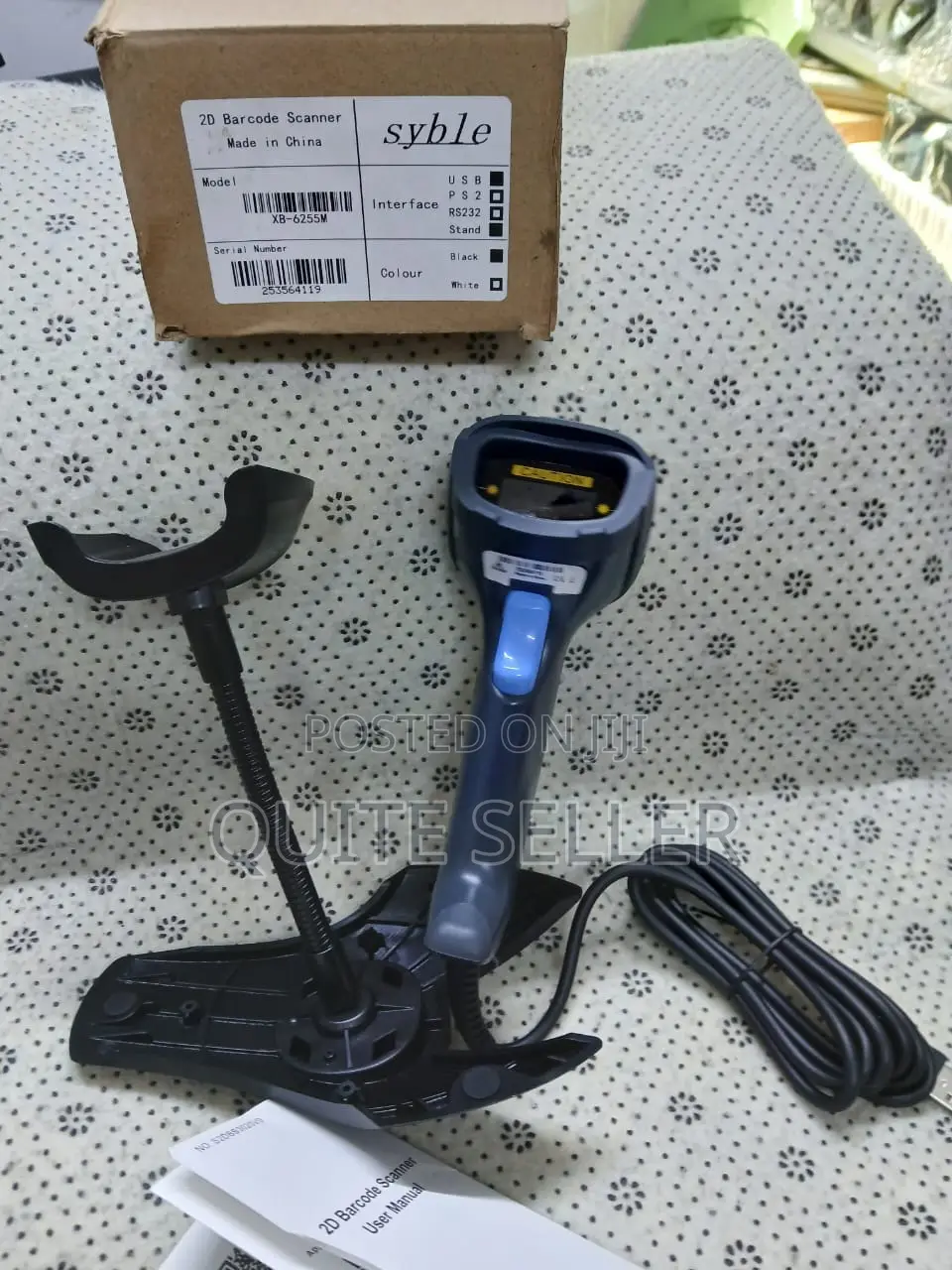 Auto Scanning Handheld 2d Laser Barcode Scanner With Adjustable Stand