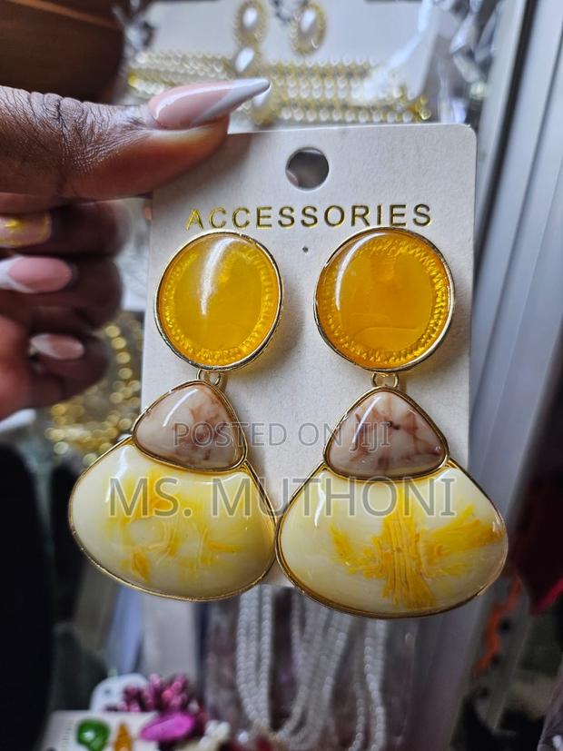 Gold-plated Contemporary Drop Earrings - thumbnail 2