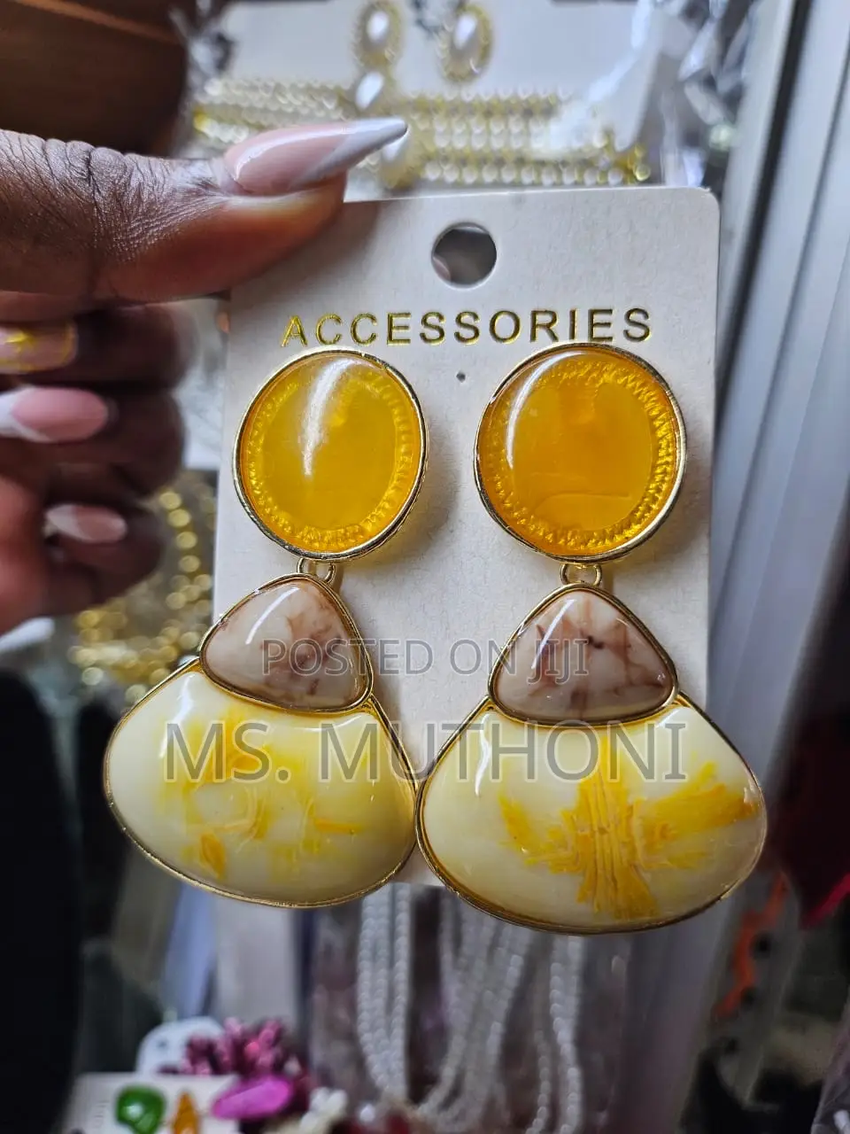 Gold-plated Contemporary Drop Earrings