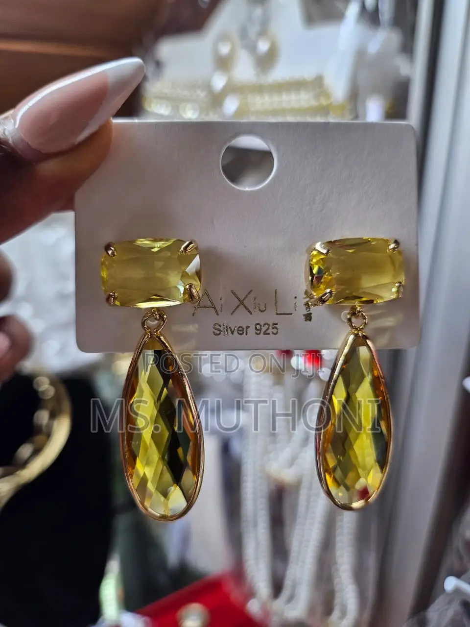 Gold-plated Contemporary Drop Earrings