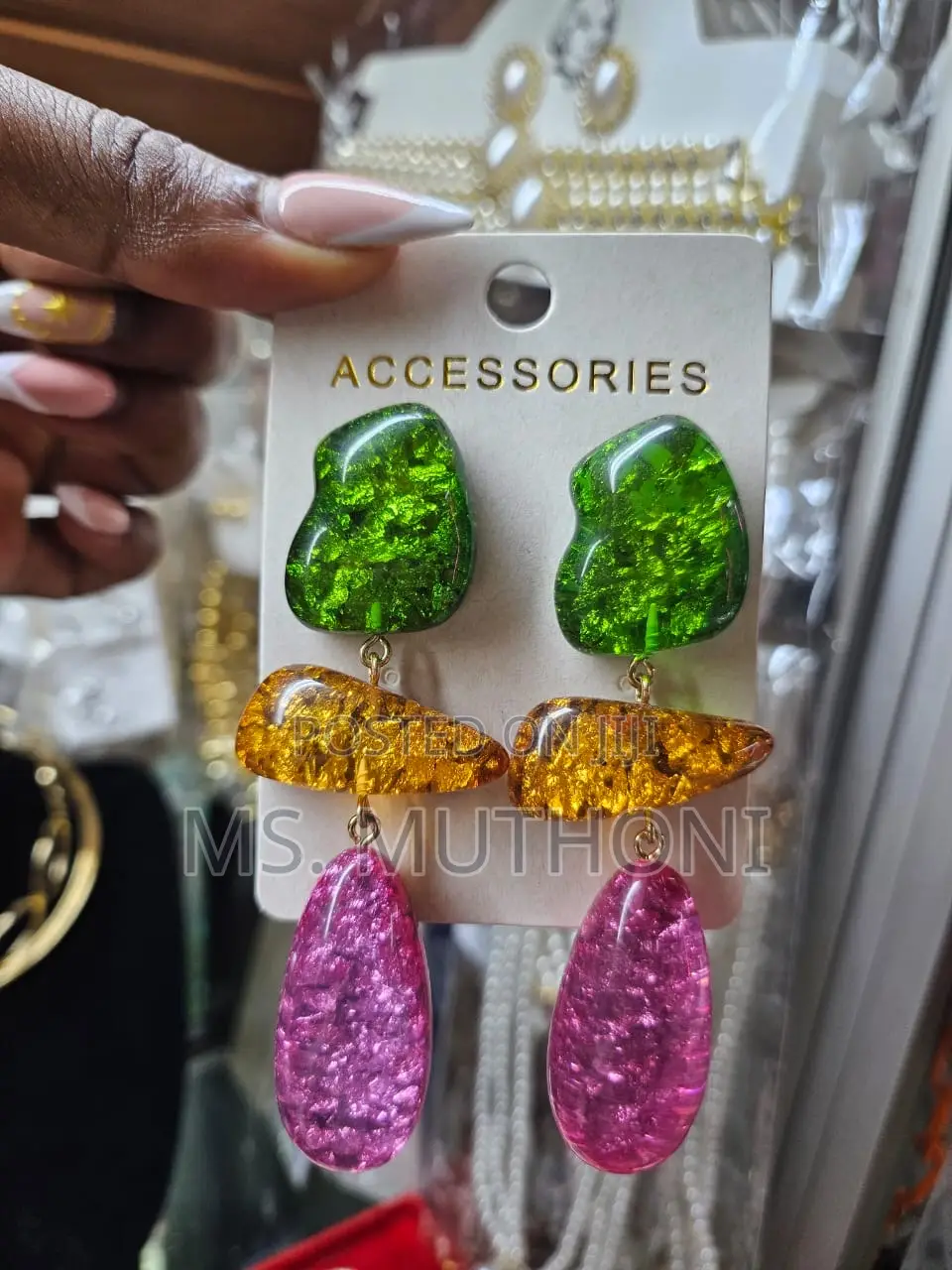 Gold-plated Contemporary Drop Earrings