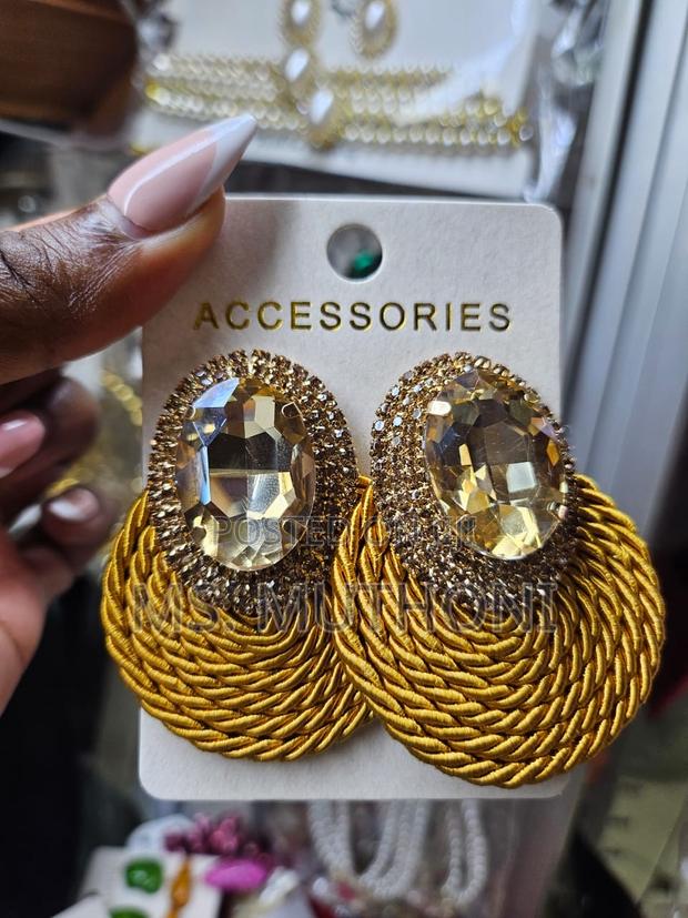 Gold-plated Contemporary Drop Earrings - main view