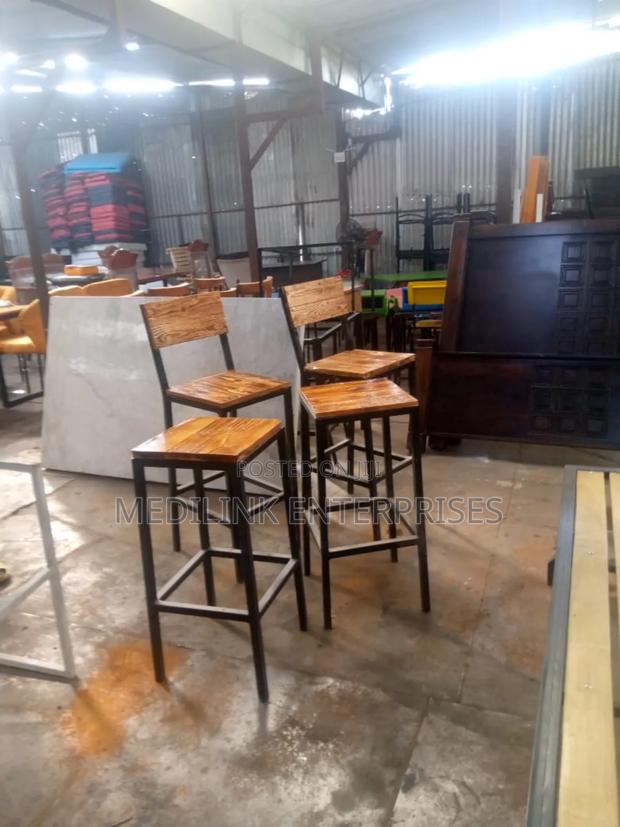 Wooden Metallic High Bar Stools (Backerest)