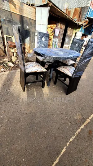 4-Seater Oval Walnut Set Solid Dinner Set