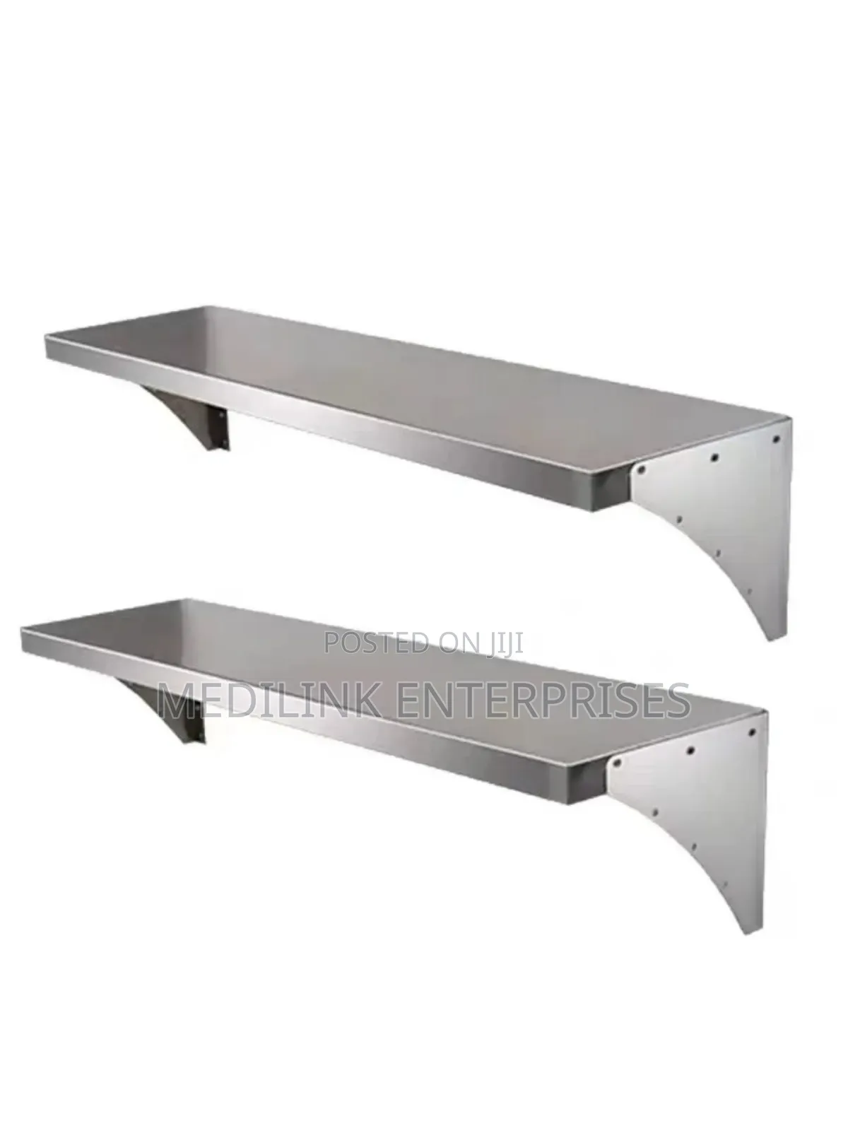 Stainless Steel Kitchen Wall. Shelves