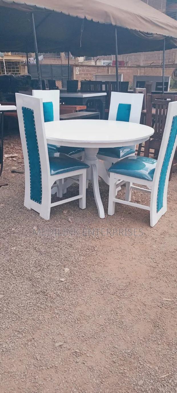 Upholstered Mixed Colour Oval Dinner Table Set - main view