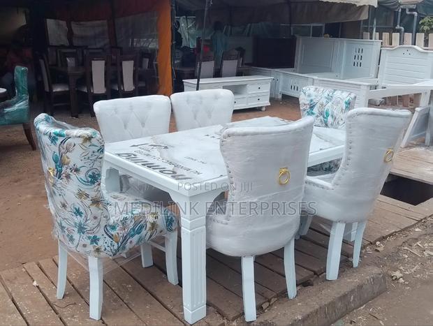 6-Seaater Marble Top Dinning Table Set - main view