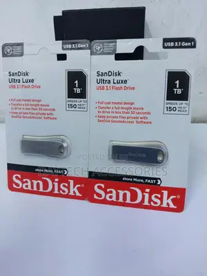 The Sandisk Ultra Luxe Usb 3.1 Flash Drive 1tb Capacity.