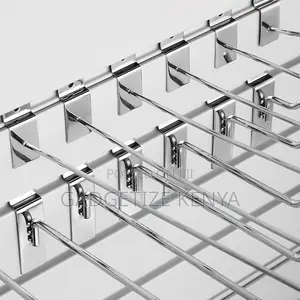 Retail Hanger Display Wall Mount Slatwall Hooks (Silver)