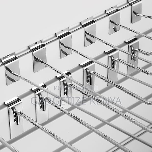Retail Hanger Display Wall Mount Slatwall Hooks (Silver) - thumbnail 5