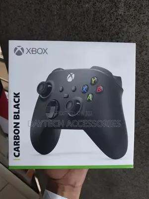 An Xbox Wireless Controller in the Carbon Black Color.