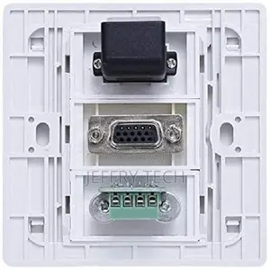 3x1 Modular Wall Face Plate With Hdmi + Usb+ Vga Sockets (Usb+Hdmi+Vga