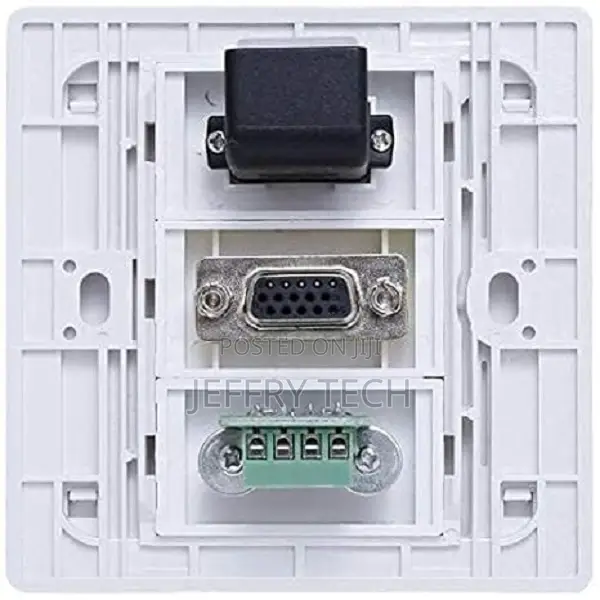 3x1 Modular Wall Face Plate With Hdmi + Usb+ Vga Sockets (Usb+Hdmi+Vga
