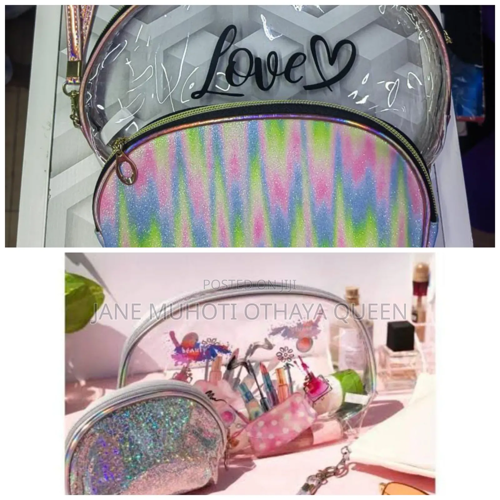 2 in 1 Love Glitters Makeup Pouch