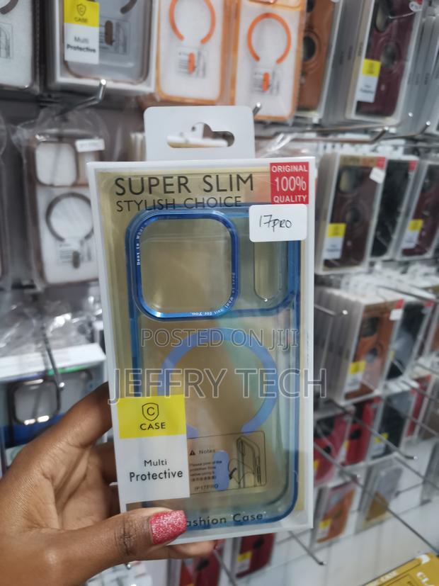 Torras Stronger Magnetic Shockproof for iPhone 17 Pro Clear Case Blue - main view