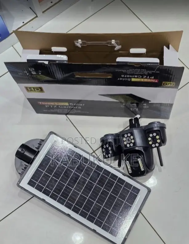 4g Triplelens Solar CCTV Ptzcamera With Floodlight
