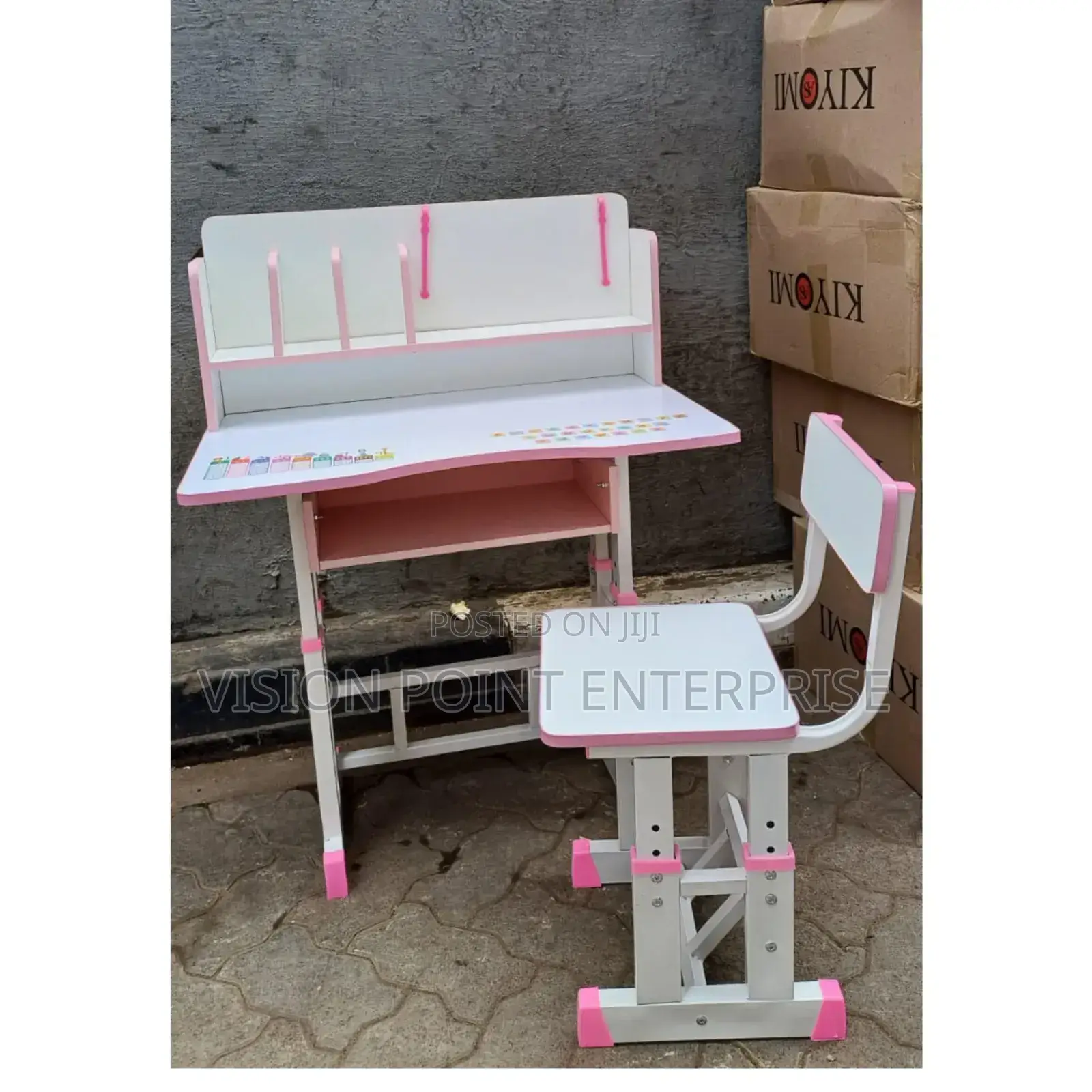 Adjustable Desk and Chair Study Table