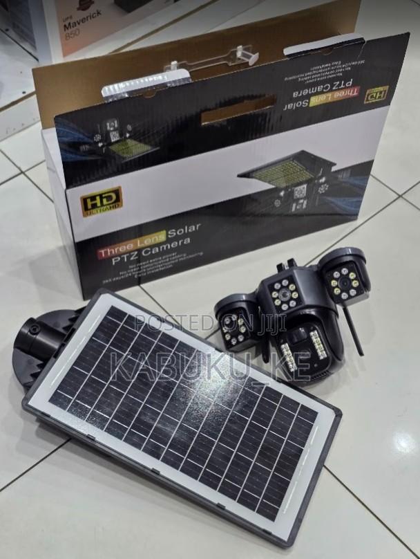 Solar Light 4g (Simcard V380 Triple Lens Camera With Solar Streetlight