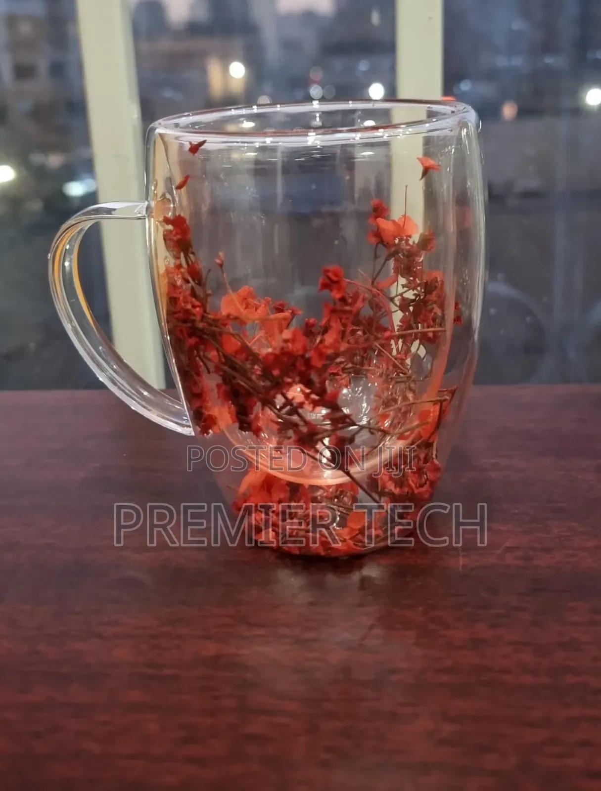 Real Flowers Between Unbreakable Double Wall 350ml Acrylic Cup
