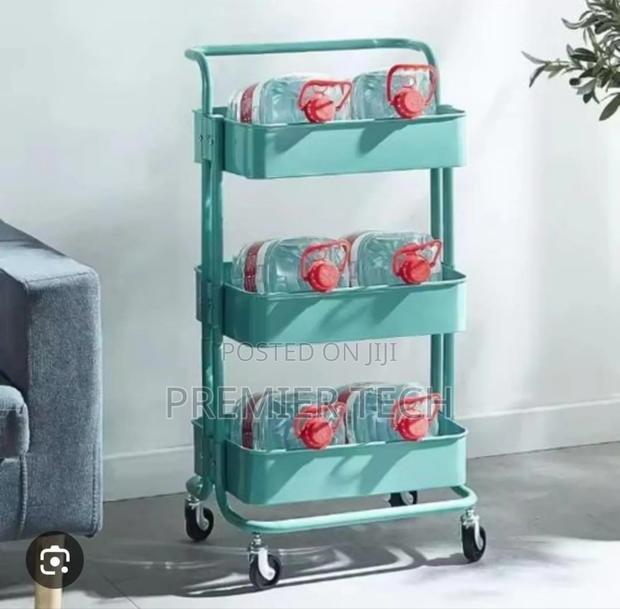 Heavy Gauge 3 Layer Mesh Trays Metallic Trolley Rack - thumbnail 3