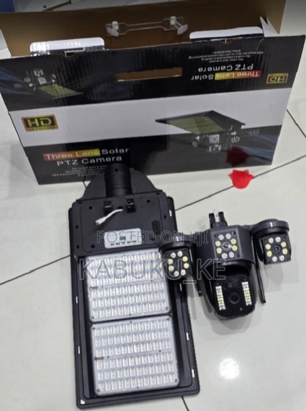 4g Simcard Solar Powered Outdoor CCTV Camera With Street Floodlight
