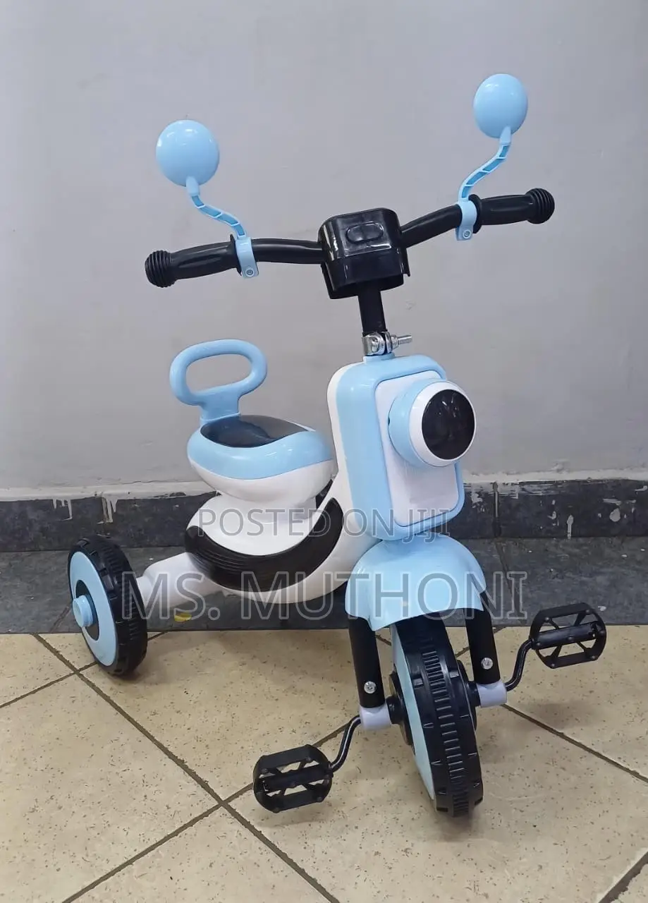 Children's Tricycle With a Motorbike Design With Music Light