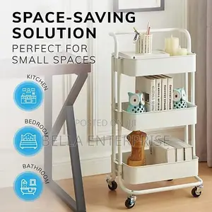 New Arrival Heavy Gauge 3 Layer Mesh Trays Metallic Trolley Rack