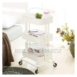 New Arrival Heavy Gauge 3 Layer Mesh Trays Metallic Trolley Rack
