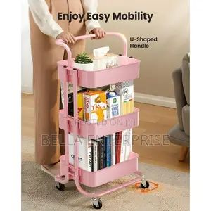 New Arrival Heavy Gauge 3 Layer Mesh Trays Metallic Trolley Rack