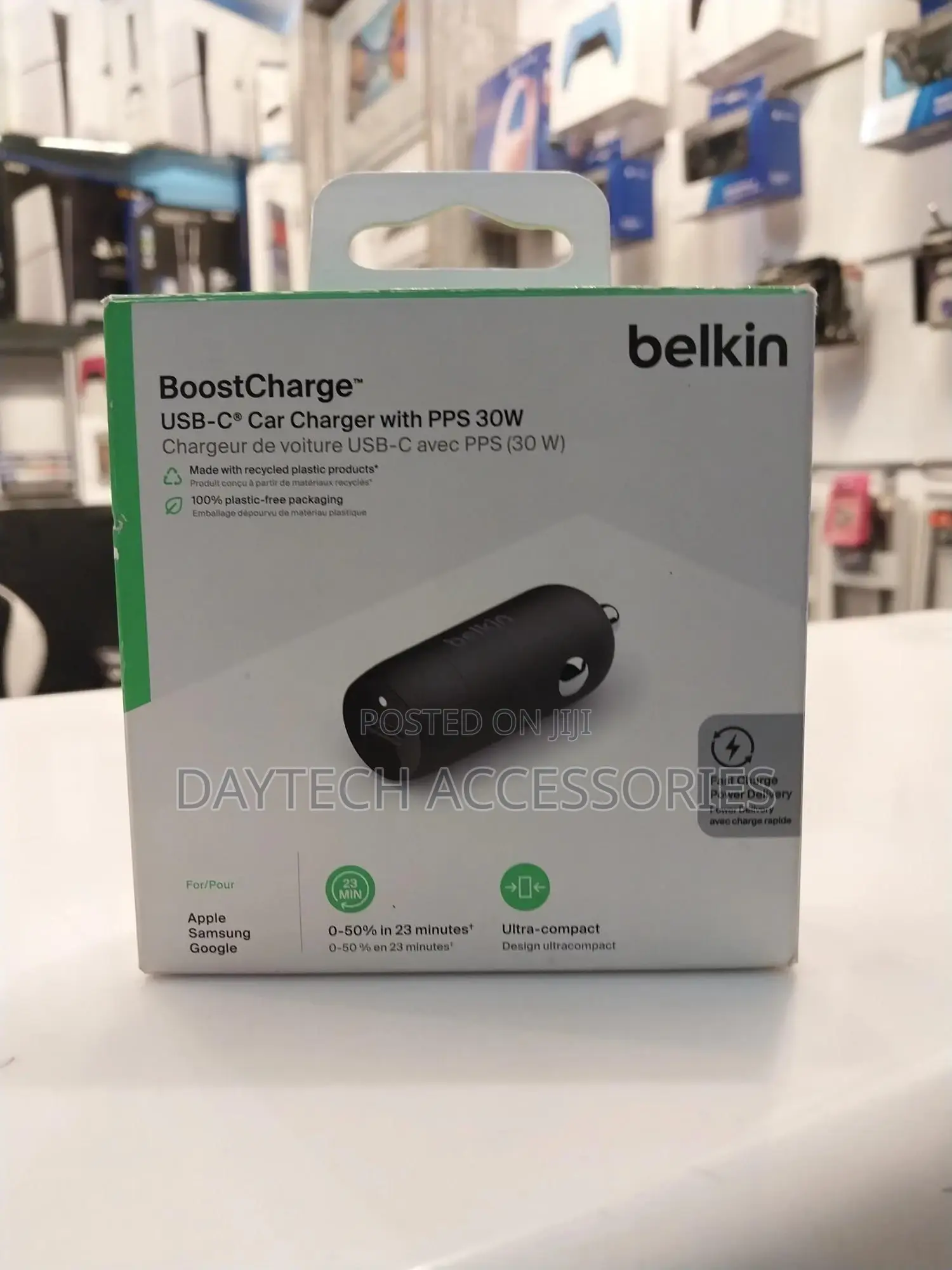 Belkin Boostcharge 30w Usb-C Pd Car Charger With PPS (Cca004btbk)Black