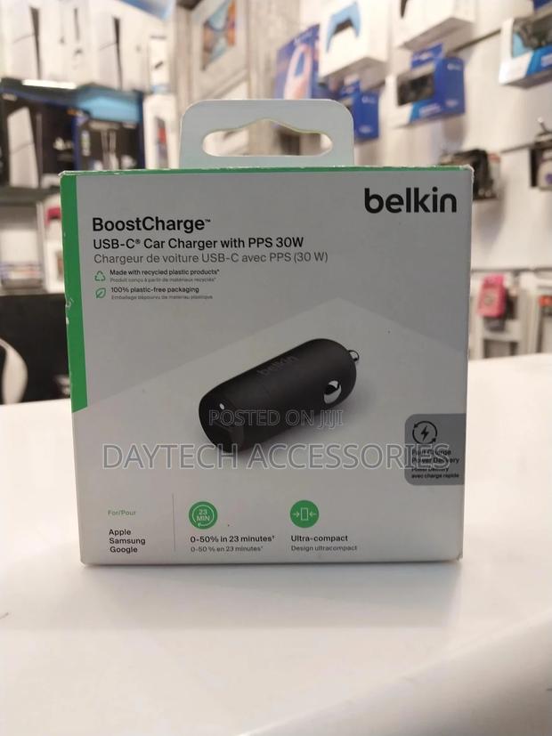 Belkin Boostcharge 30w Usb-C Pd Car Charger With PPS (Cca004btbk)Black - main view