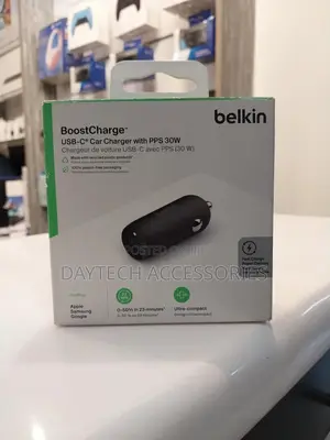 Belkin Boostcharge 30w Usb-C Pd Car Charger With PPS (Cca004btbk)Black