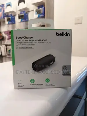 Belkin Boostcharge 30w Usb-C Pd Car Charger With PPS (Cca004btbk)Black