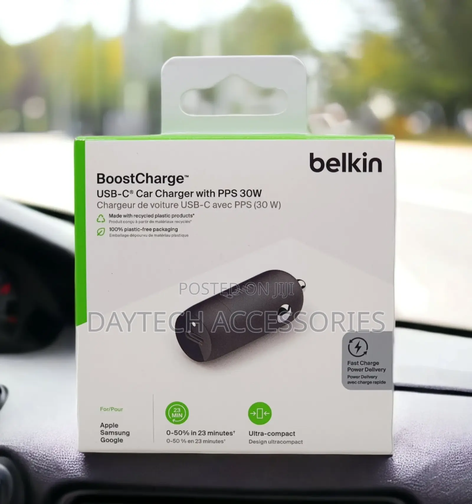 Belkin Boostcharge Usb-C Car Charger With PPS 30w – Black
